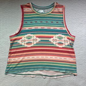Range by Rock n' Roll Denim Super Soft Knit Southwestern Western Tank Top, Large